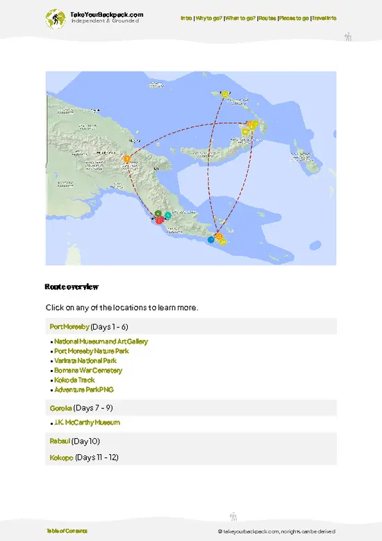 example page 4 from our offline Travel Guide for Papua New Guinea